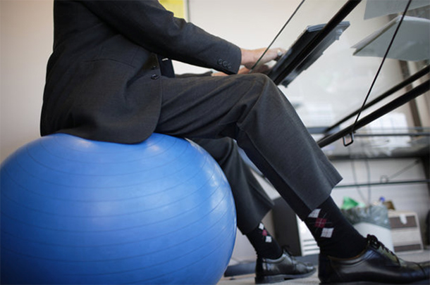 Swap your office chair for an exercise ball
